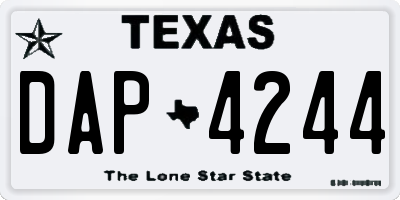 TX license plate DAP4244