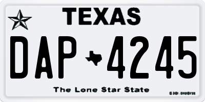 TX license plate DAP4245