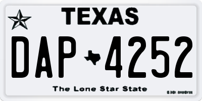 TX license plate DAP4252