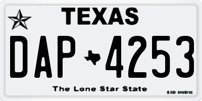TX license plate DAP4253
