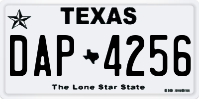 TX license plate DAP4256