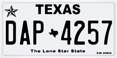 TX license plate DAP4257