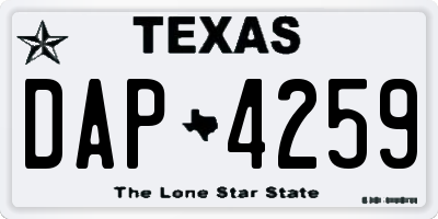 TX license plate DAP4259