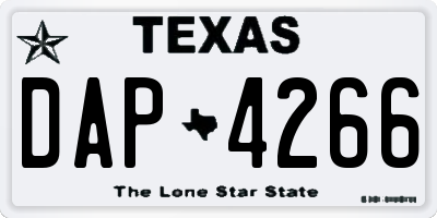 TX license plate DAP4266