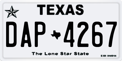 TX license plate DAP4267