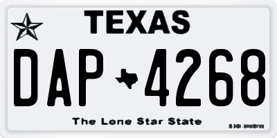 TX license plate DAP4268