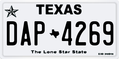 TX license plate DAP4269
