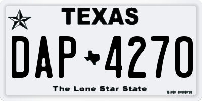 TX license plate DAP4270