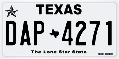 TX license plate DAP4271