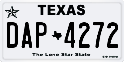 TX license plate DAP4272