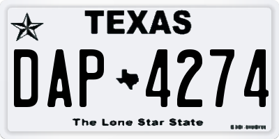 TX license plate DAP4274