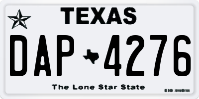 TX license plate DAP4276
