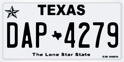 TX license plate DAP4279