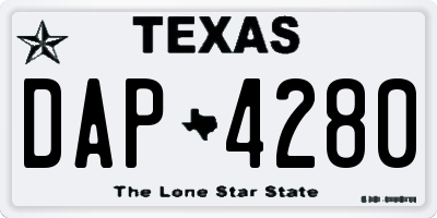 TX license plate DAP4280