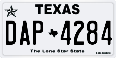 TX license plate DAP4284