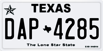 TX license plate DAP4285