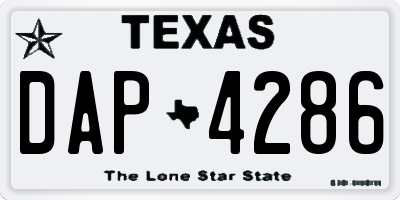 TX license plate DAP4286