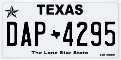 TX license plate DAP4295