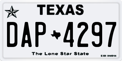 TX license plate DAP4297