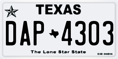 TX license plate DAP4303