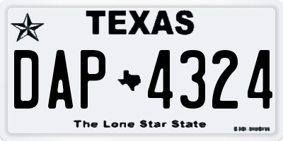 TX license plate DAP4324