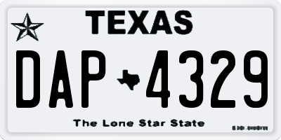 TX license plate DAP4329