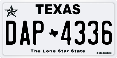 TX license plate DAP4336