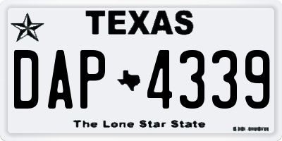 TX license plate DAP4339