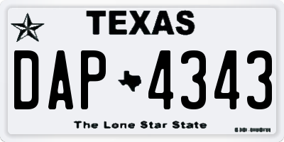 TX license plate DAP4343