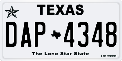 TX license plate DAP4348