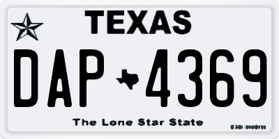 TX license plate DAP4369