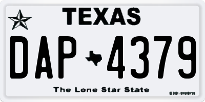 TX license plate DAP4379