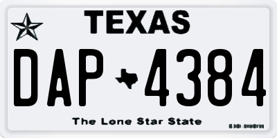 TX license plate DAP4384