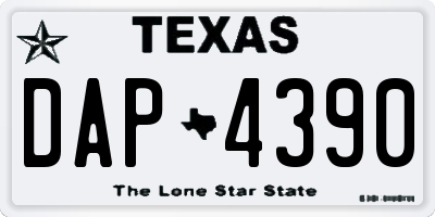 TX license plate DAP4390