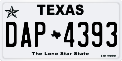 TX license plate DAP4393