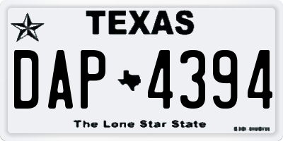TX license plate DAP4394