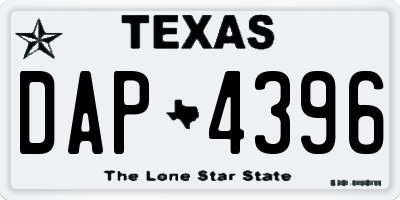 TX license plate DAP4396