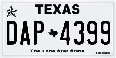 TX license plate DAP4399