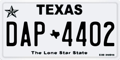 TX license plate DAP4402