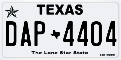 TX license plate DAP4404