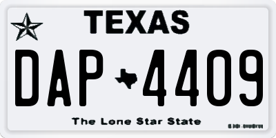 TX license plate DAP4409