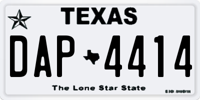 TX license plate DAP4414