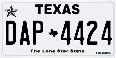 TX license plate DAP4424