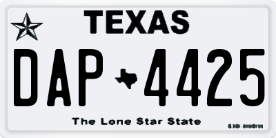 TX license plate DAP4425