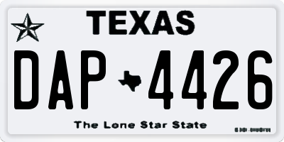 TX license plate DAP4426