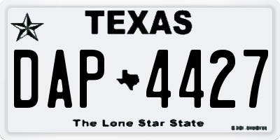 TX license plate DAP4427
