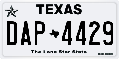 TX license plate DAP4429