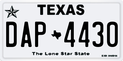 TX license plate DAP4430