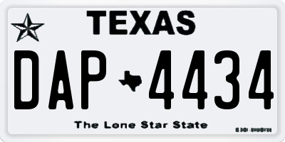 TX license plate DAP4434