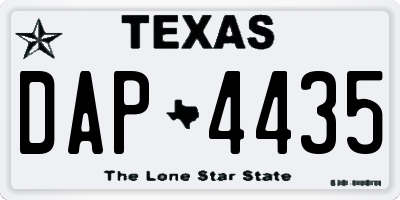 TX license plate DAP4435